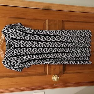 CONNECTED APPAREL Wrinkle free dress, Navy/white Size 12